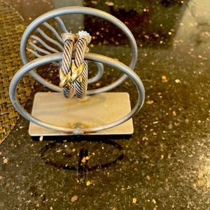 David Yurman two tone X cable earrings